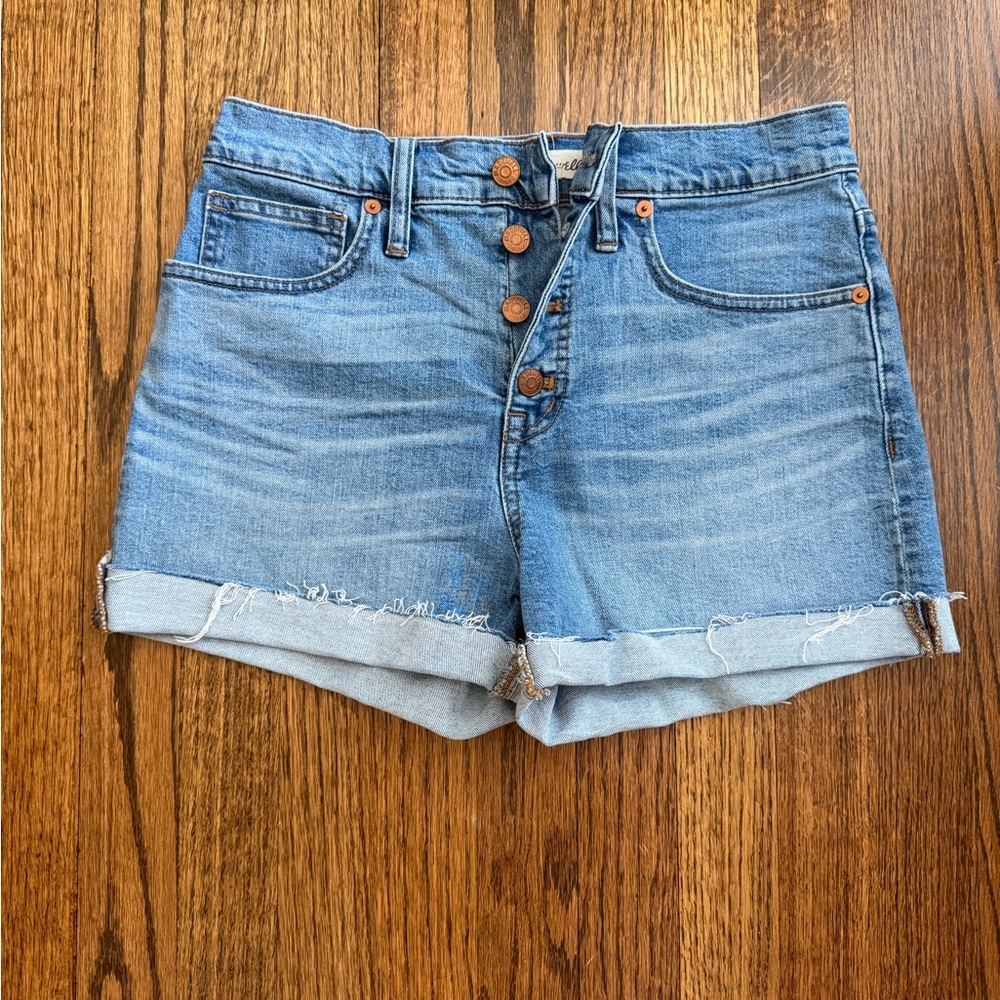Madewell Light Blue Jean Shorts with Button Fly